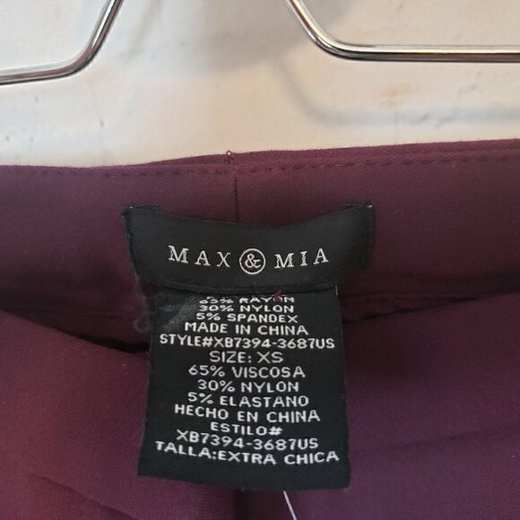 Max Mia Ankle Crop Ponte Pants Maroon XS NWT - Picture 3 of 4